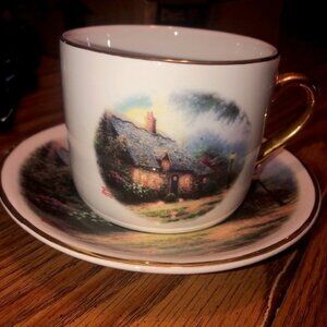 Thomas Kincaid Moonlight Cottage Cup & Saucer